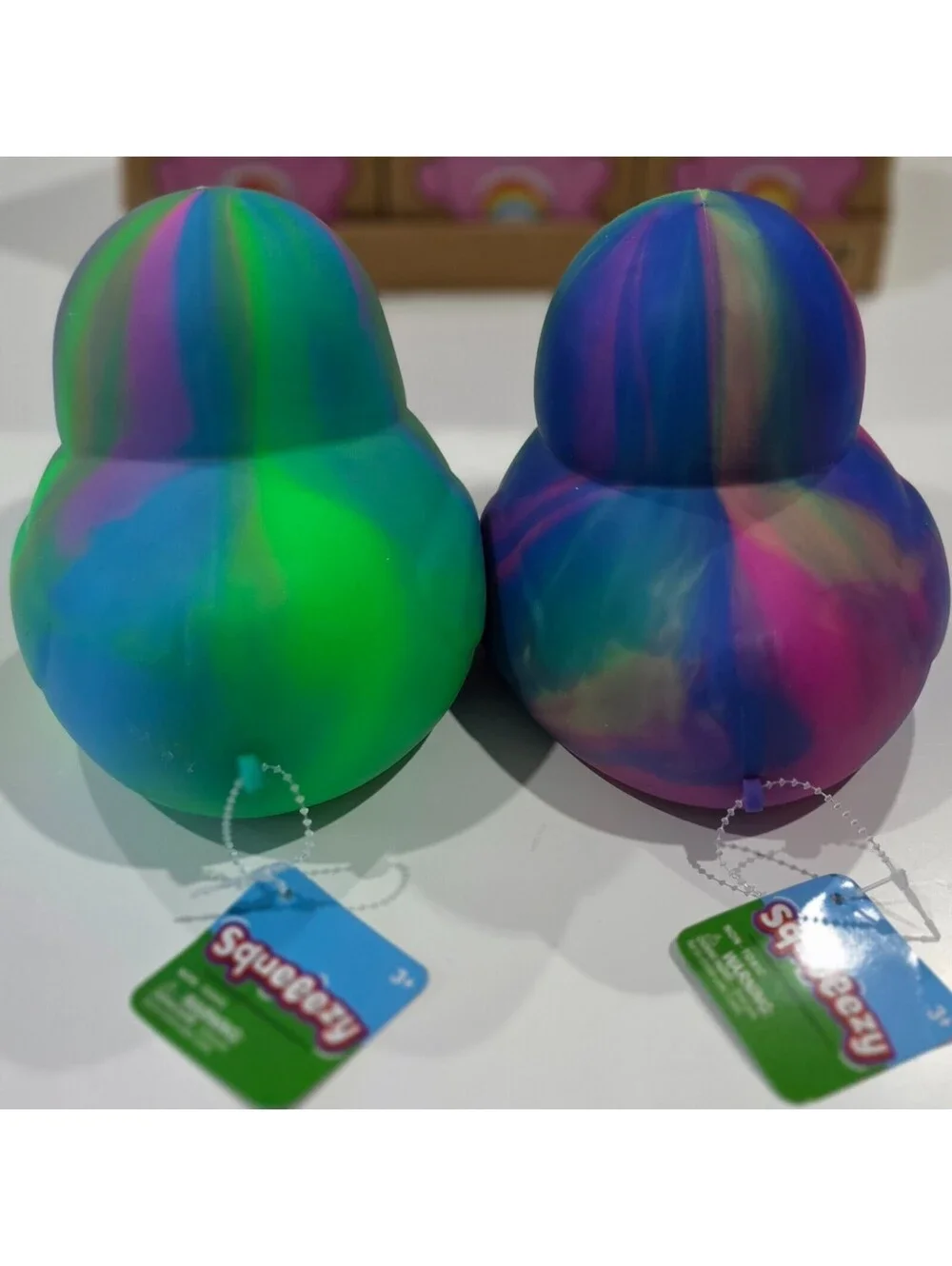 Sunny Days JUMBO Squeezy Tie Dye Duck TikTok Viral Squishy Toy NEW Lot of 2